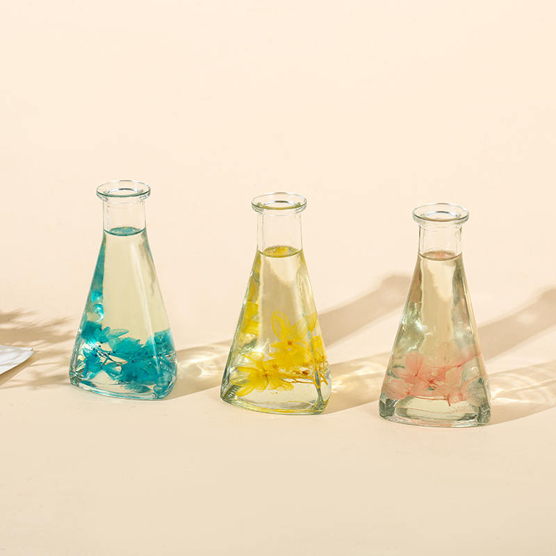 Bouteille triangulaire de fleurs séchées de vigne, diffuseur de roseaux d'intérieur sans feu