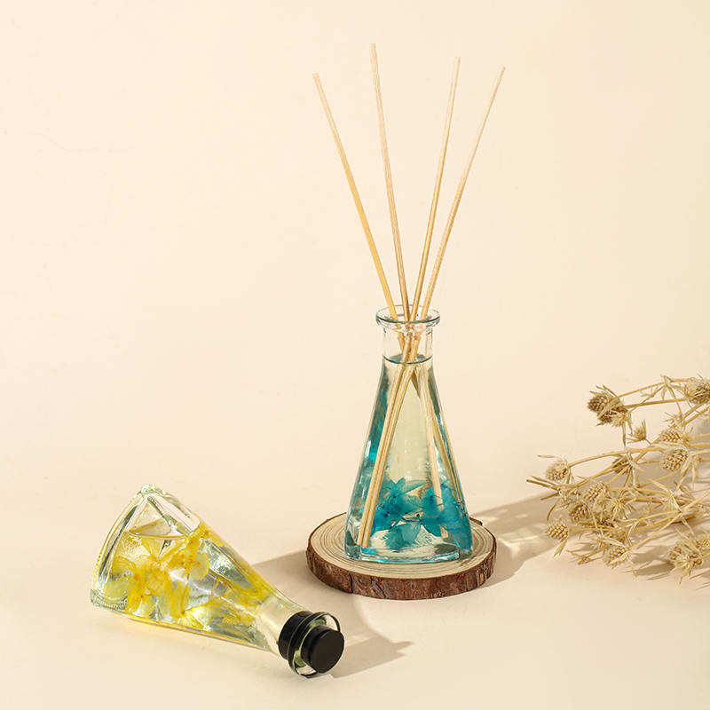 Bouteille triangulaire de fleurs séchées de vigne, diffuseur de roseaux d'aromathérapie d'intérieur sans feu