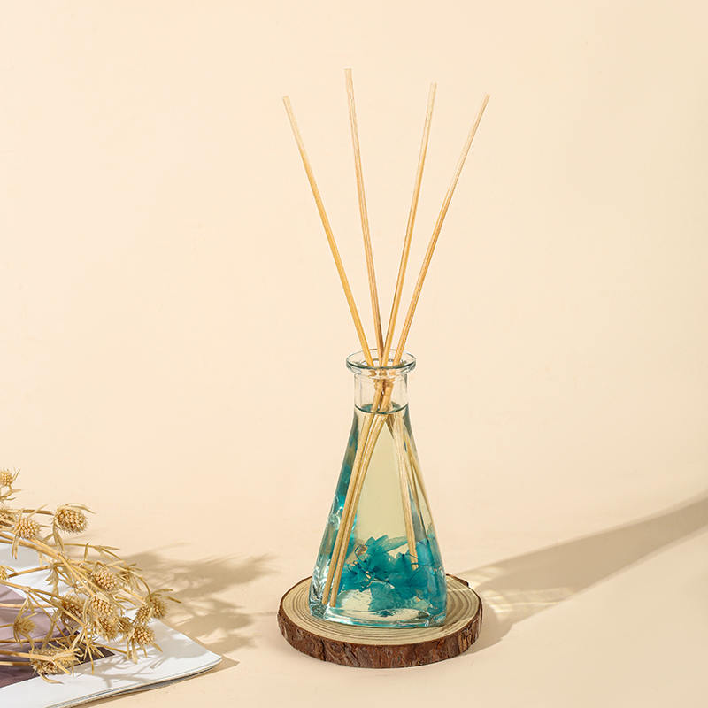 Bouteille triangulaire de fleurs séchées de vigne, diffuseur de roseaux d'aromathérapie d'intérieur sans feu