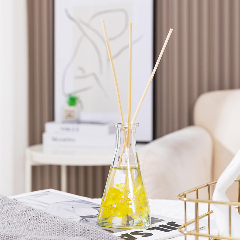 Bouteille triangulaire de fleurs séchées de vigne, diffuseur de roseaux d'aromathérapie d'intérieur sans feu