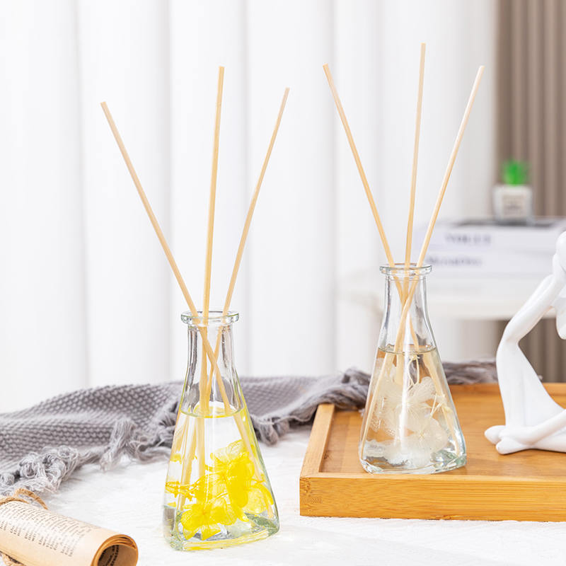 Bouteille triangulaire de fleurs séchées de vigne, diffuseur de roseaux d'aromathérapie d'intérieur sans feu
