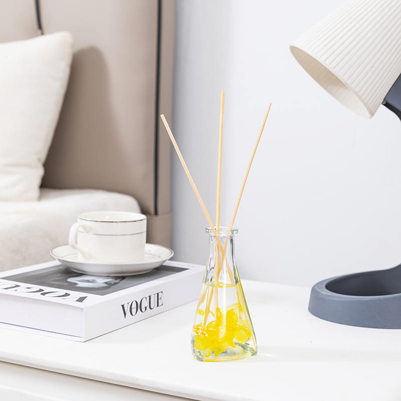 Bouteille triangulaire de fleurs séchées de vigne, diffuseur de roseaux d'aromathérapie d'intérieur sans feu