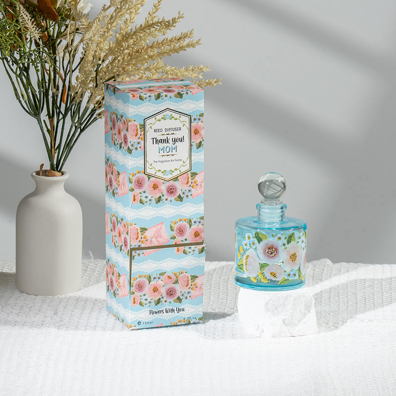 Diffuseur à roseaux en bouteille ronde en verre élégant pour la fête des mères