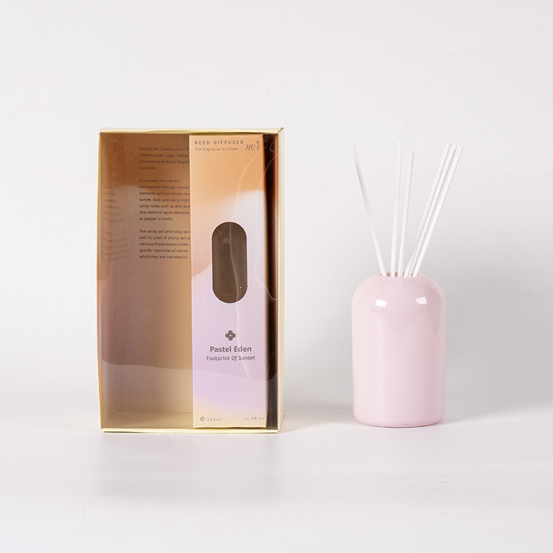 Diffuseur de roseaux en bouteille ronde en verre Transparent à haute volatilité, aromathérapie de style grand volume