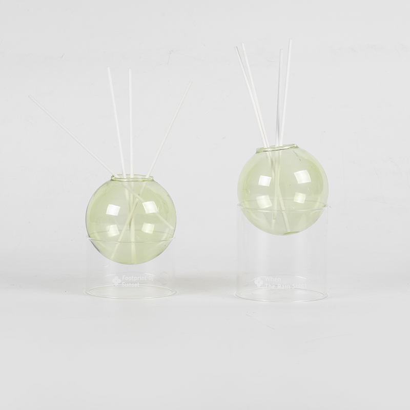 Base en verre transparent, diffuseur de roseaux de type boule de verre, aromathérapie