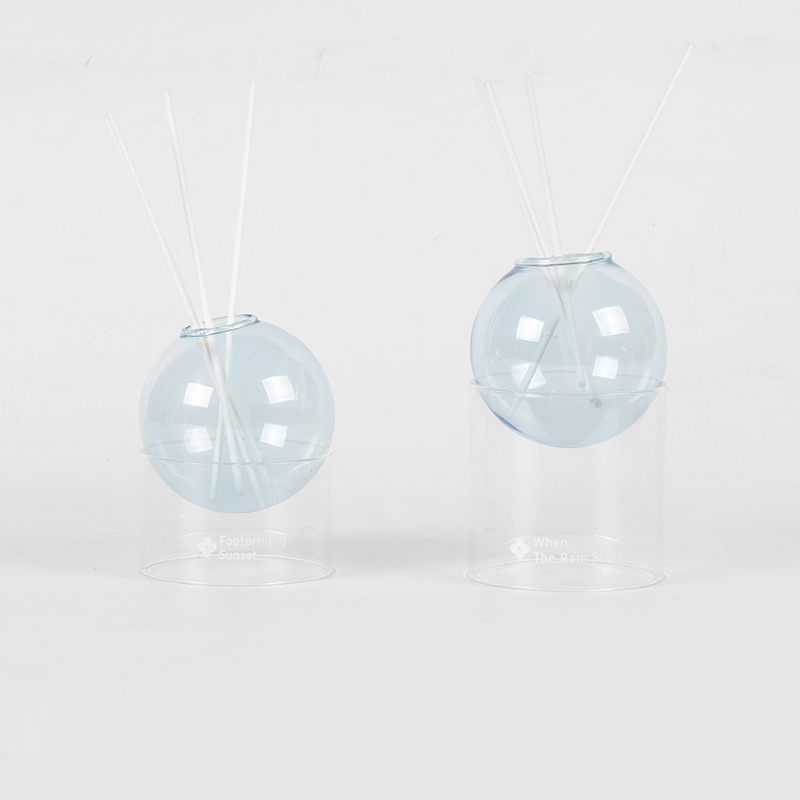 Base en verre transparent, diffuseur de roseaux de type boule de verre, aromathérapie