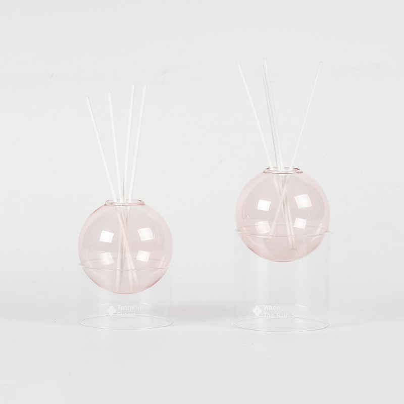 Base en verre transparent, diffuseur de roseaux de type boule de verre, aromathérapie