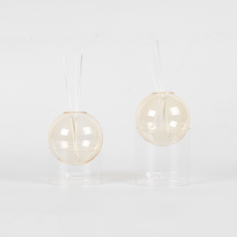 Base en verre transparent, diffuseur de roseaux de type boule de verre, aromathérapie