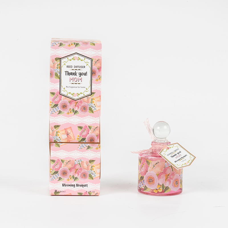 Diffuseur à roseaux en bouteille ronde en verre élégant pour la fête des mères