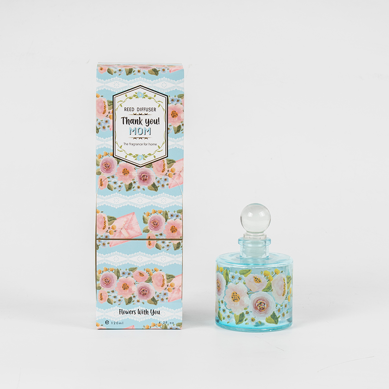 Diffuseur à roseaux en bouteille ronde en verre élégant pour la fête des mères