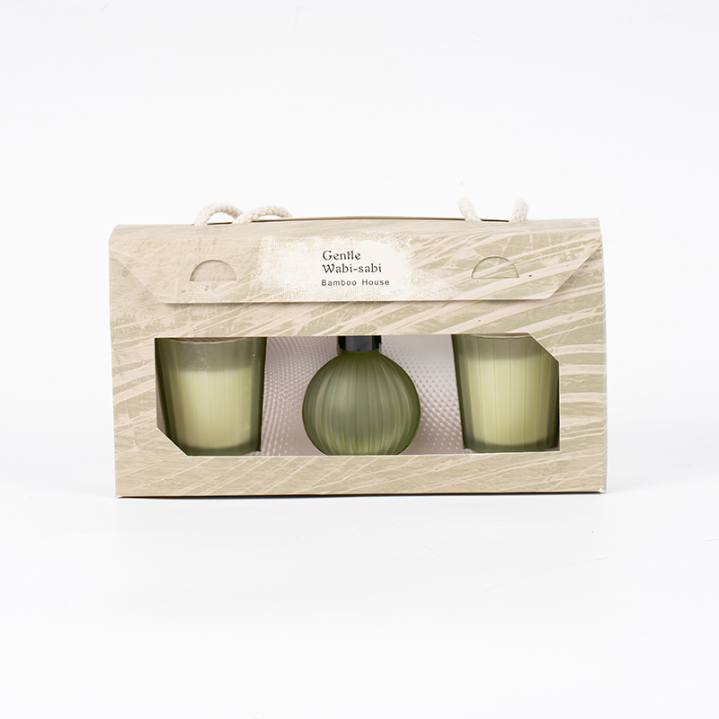 Bougies parfumées à petits verres à rayures verticales X2 Bouteille diffuseur à roseaux volatils à petite ampoule à rayures verticales