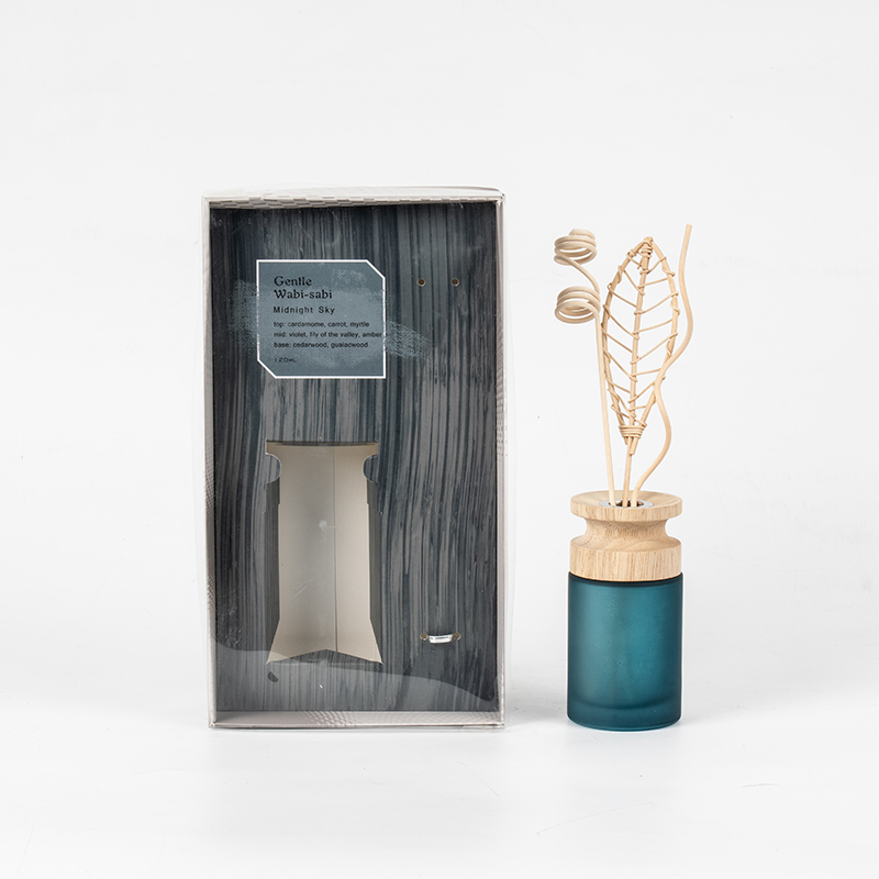 Diffuseur à roseaux haut de gamme en flacon de verre cylindrique avec vendeur de diffuseur d'arôme en bâton en bois